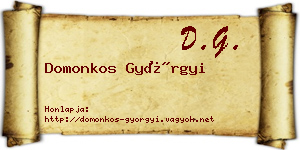 Domonkos Györgyi névjegykártya
