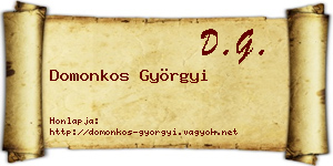 Domonkos Györgyi névjegykártya